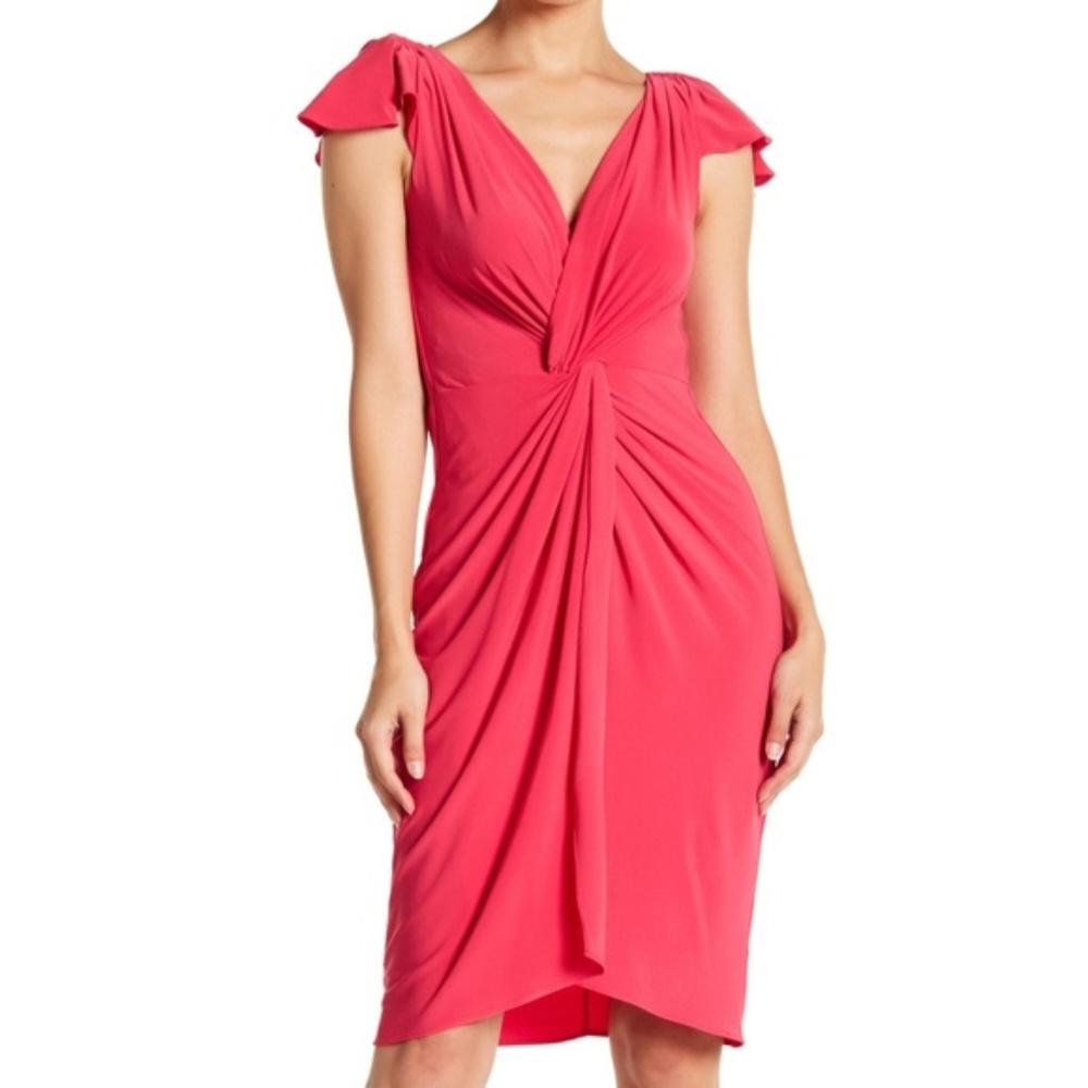 Taylor Coral Twist Front Flutter Sleeve Dress NWT sz 10